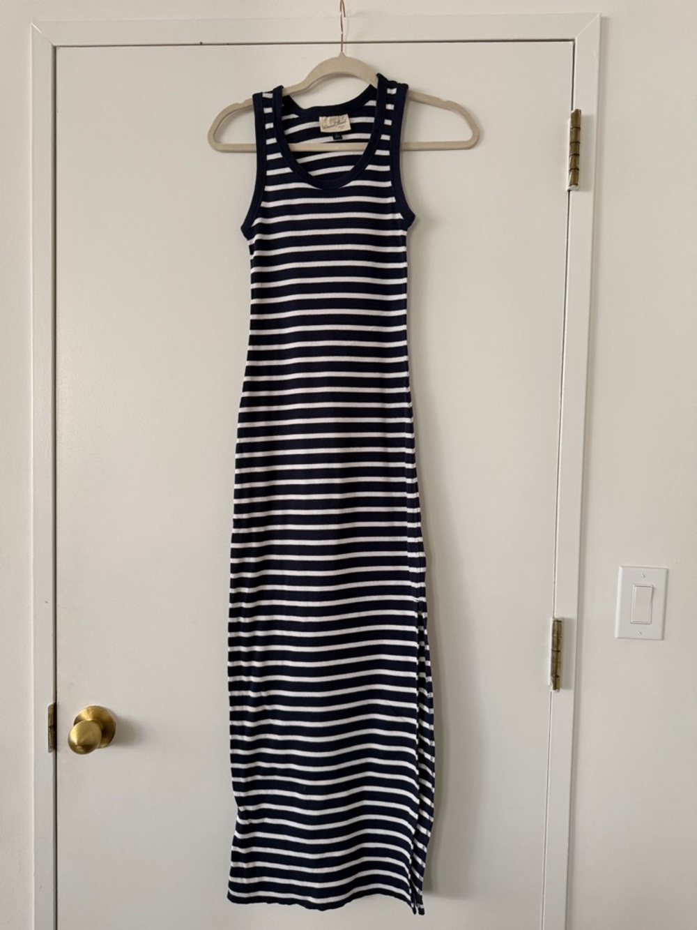 Universal Thread Navy and White Striped Maxi Tank Dress